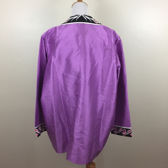 NWT BOB MACKIE QVC 100% Silk Embroidery Jacket - Picture 7 of 7